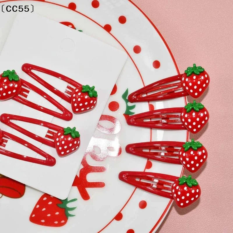 10Pcs Strawberry BB Hair Clips for Girls – Cute Baby Hairpins Girls Hair Clips Qst