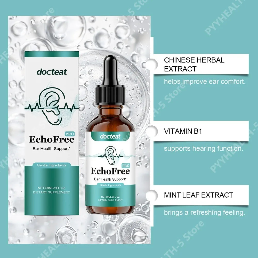 Docteat Ear Health Support Drops 59ml – Magnesium & Zinc Ear Health Drops Qst