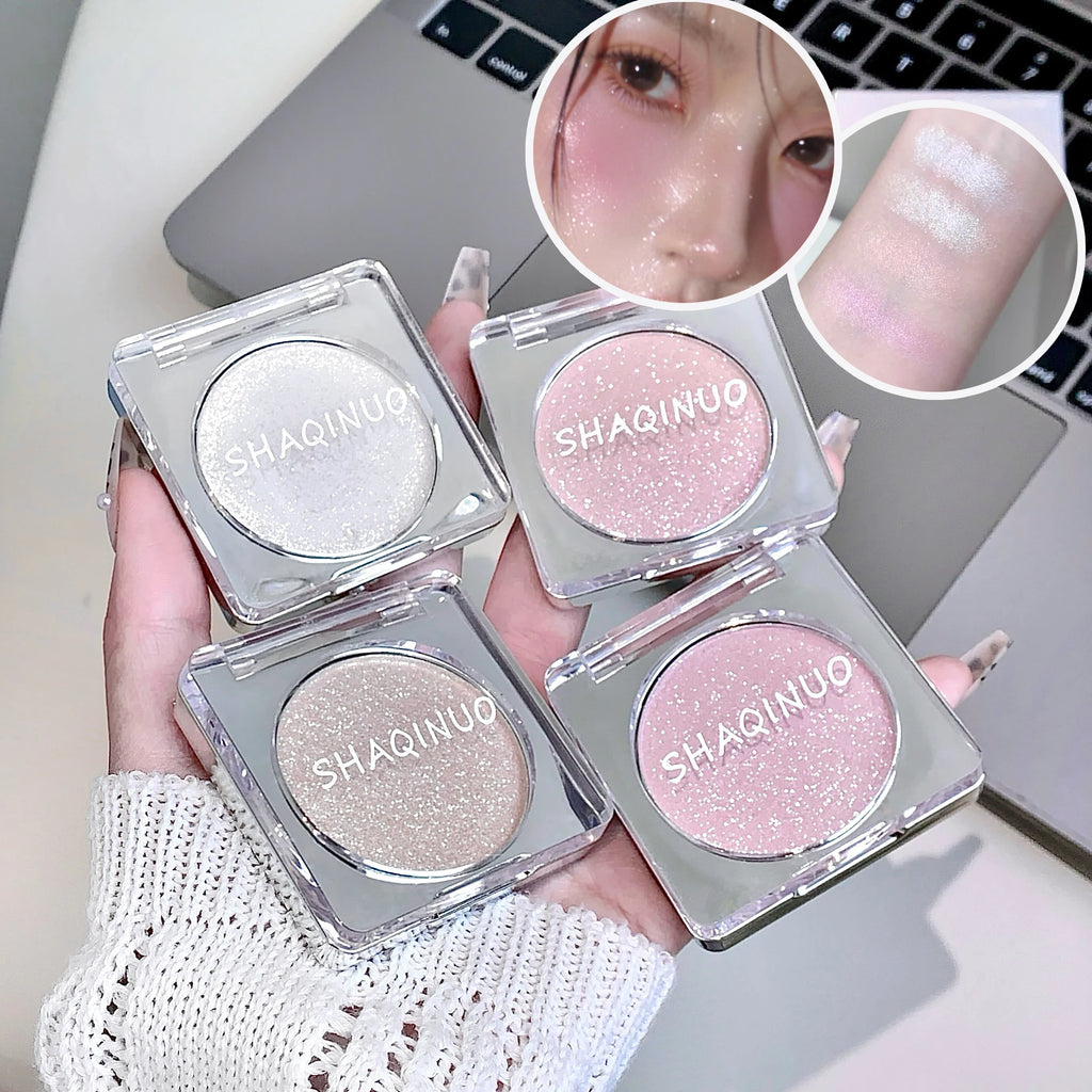 SHAQINUO Pearlescent Shimmer Highlight Powder Palette – 5 Shades Shimmer Highlighter Palette Qme