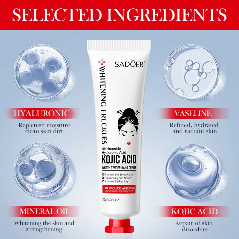 Kojic Acid Hand Cream – Hydrating, Brightening & Moisturizing Brightening Hand Cream Qme