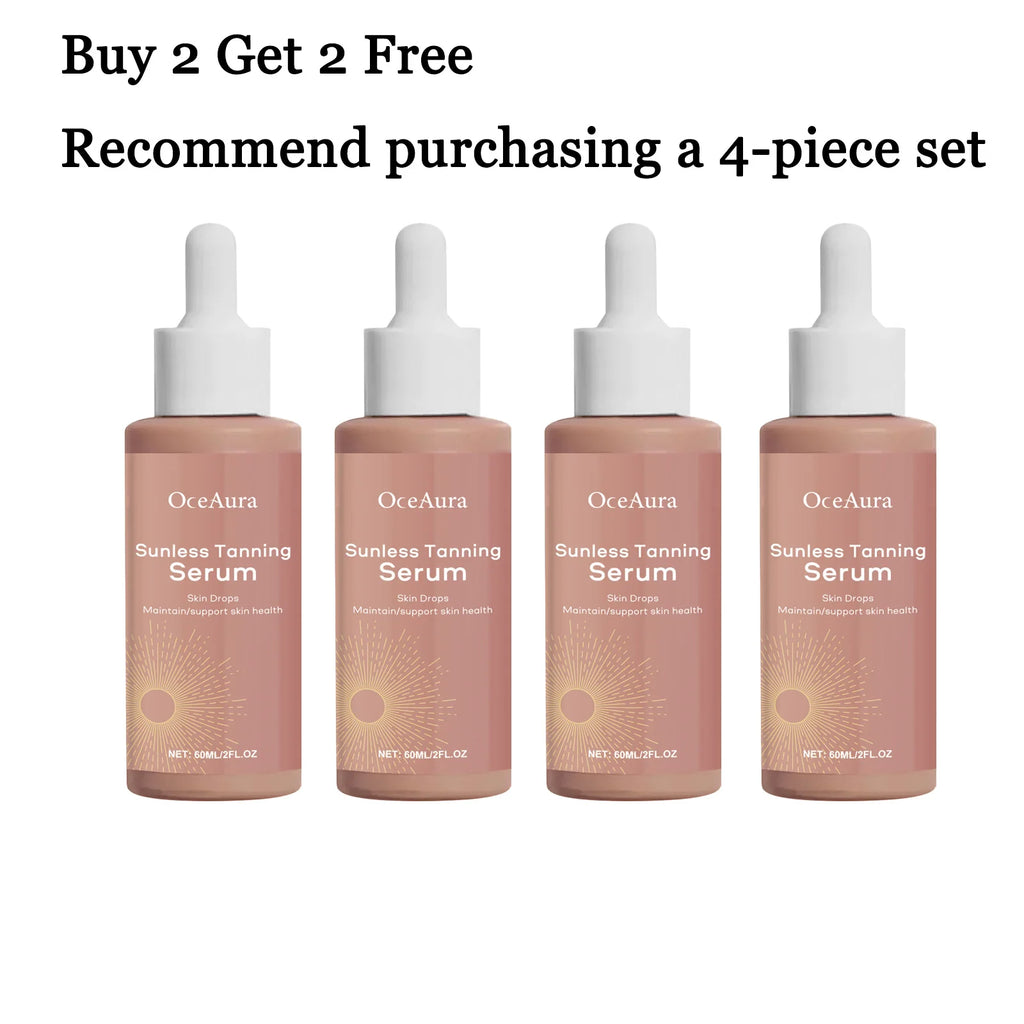OceAura 60ml Sunless Tanning Serum – Bronzer & Moisturizer Self-Tanning Serum Qst 4 pcs