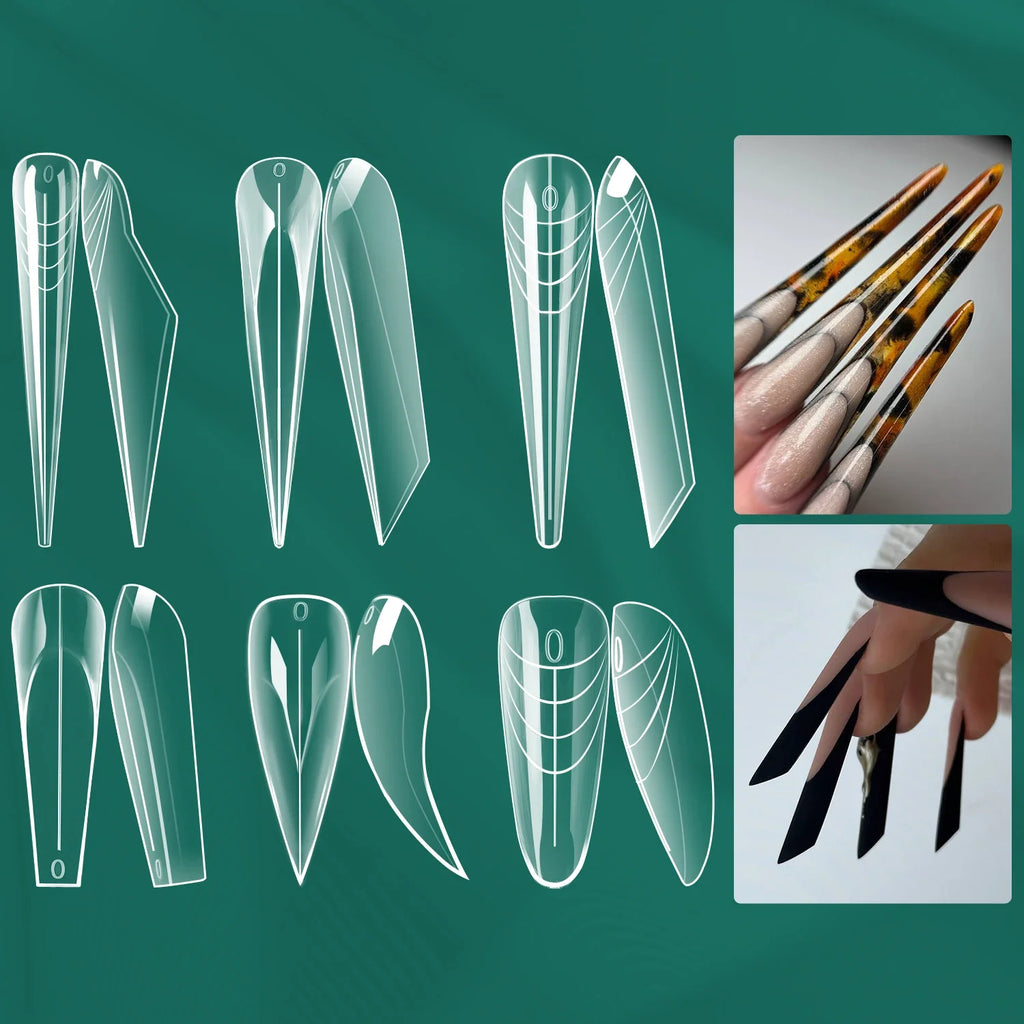 Nailpop 150pc Dual Forms UV Gel Nail Molds – Reusable Nail Extension Molds Qme