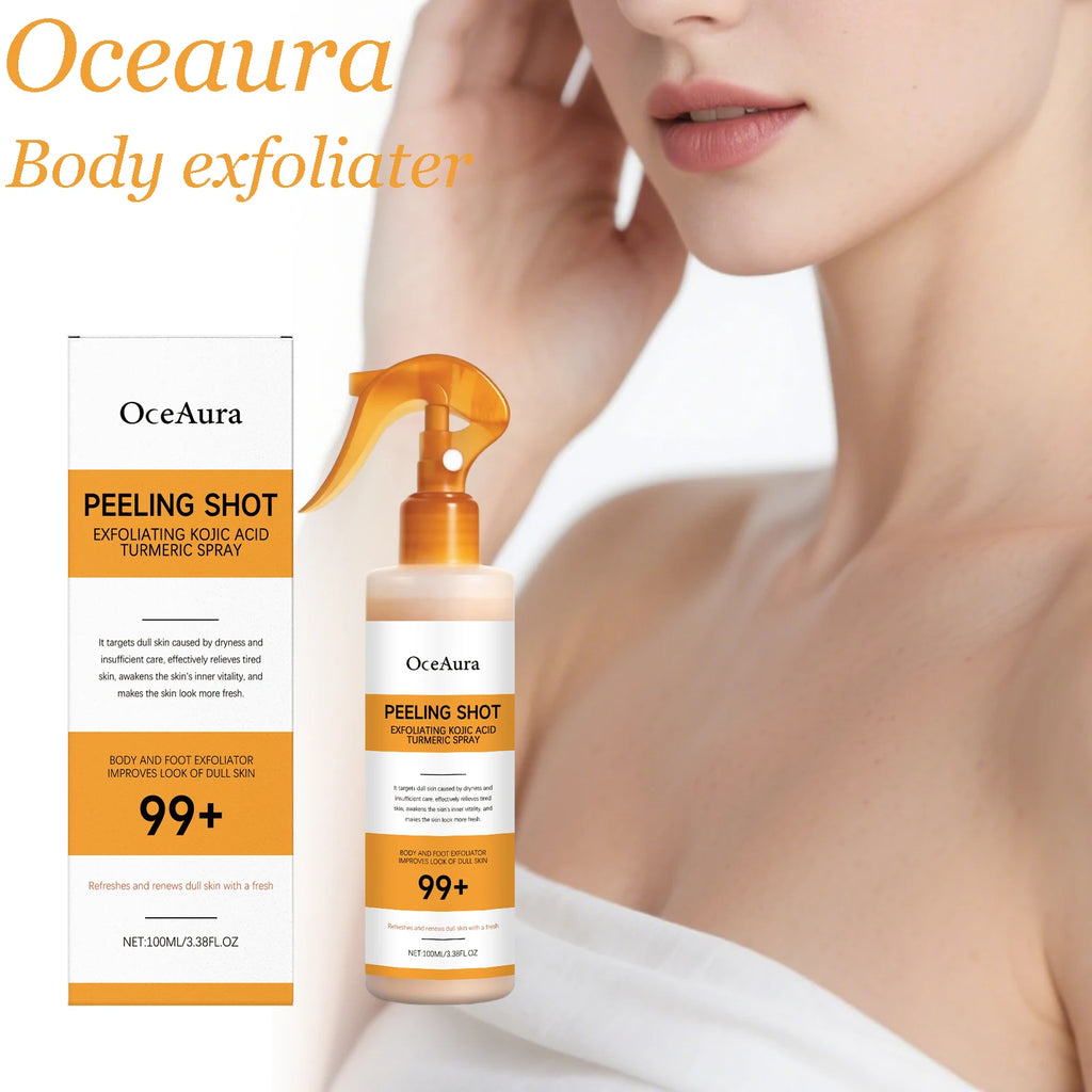 OceAura Turmeric Exfoliating Body Mist Spray 100ml Body Exfoliating Spray Qst