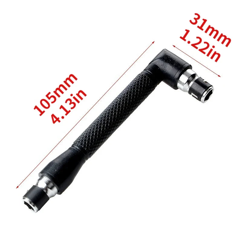 L-Shaped 1/4" Hex Screwdriver Bit Handle – 90° Double Head Screwdriver Bit Handle Qme