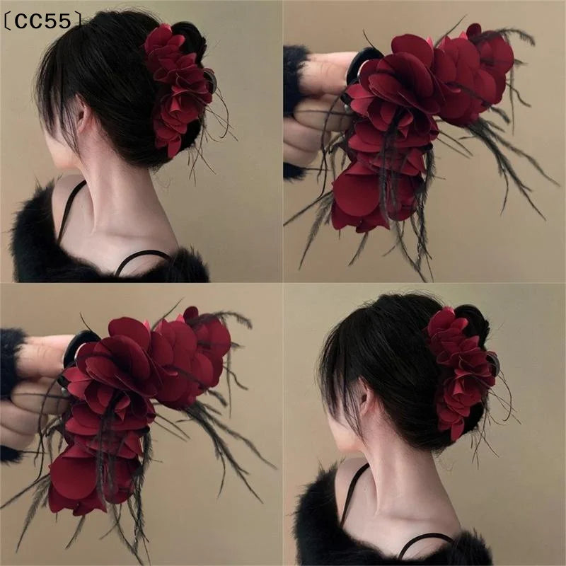 Multi-Layer Petal Shark Clip – Elegant Hair Claw for Women Hair Claw Clip Qst