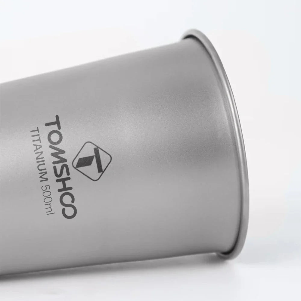 TOMSHOO Titanium Camping Cup 500ml – Lightweight Outdoor Mug Titanium Camping Mug Qme