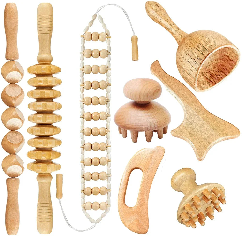 Wooden Therapy Massage Set – Gua Sha & Maderoterapia Tools Wooden Massage Set Qst 8PCS-2