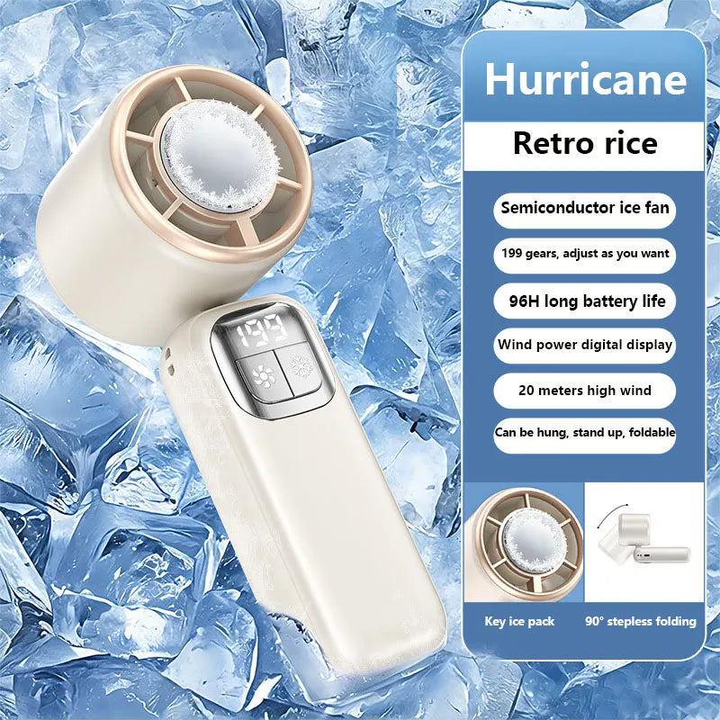 Portable USB Rechargeable Handheld Fan – Brushless Turbo Cooler Handheld Fan Qst Beige Refrigeration