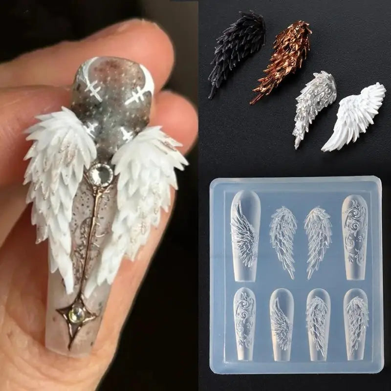 3D Silicone Nail Art Mold – Flower Bow Butterfly Templates Nail Art Mold Qst