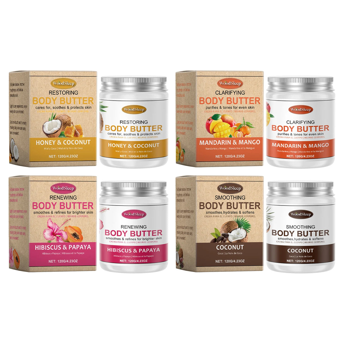 Woodsleep Coconut Body Butter Cream – Moisturizing & Firming 120g Body Butter Cream Qst