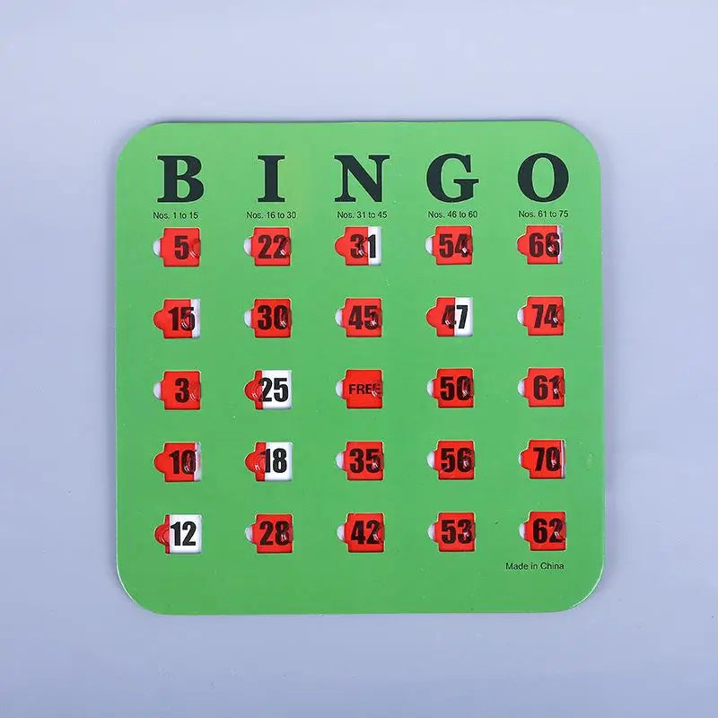 Reusable Bingo Game Cards – Easy-Read Sliding Windows, 5 Pack Reusable Bingo Cards Qme