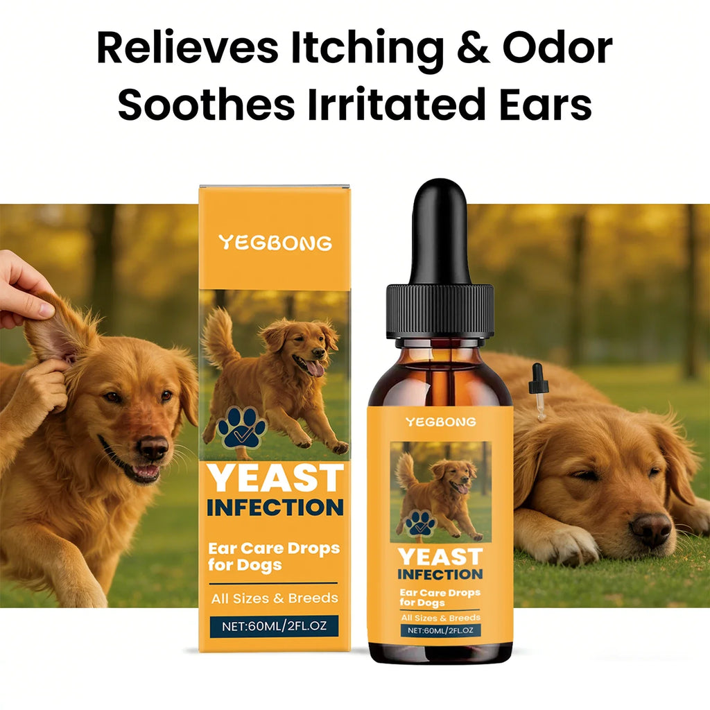 Dog Ear Care Drops – Earwax Remover & Odor Eliminator Pet Ear Care Drops Qme