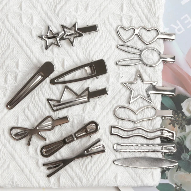 Y2K Metal Duckbill Hair Clips – 28 Pcs Barrette Set Hair Clip Set Qme