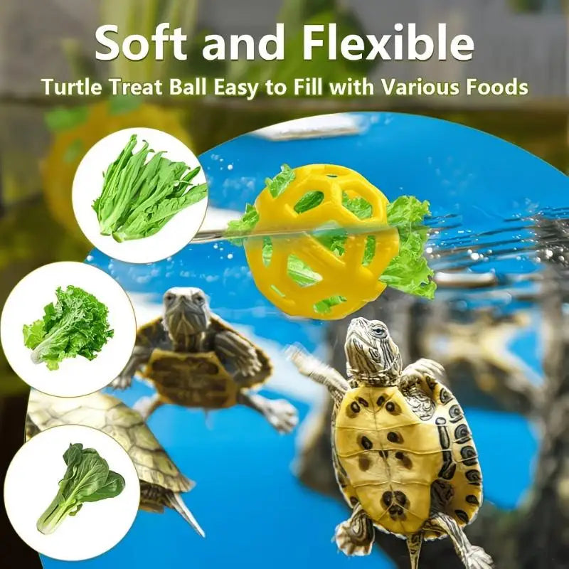 Turtle Shell Cleaning Brush & Feeding Ball – Non-Toxic Plastic Reptile Grooming Tool Qst