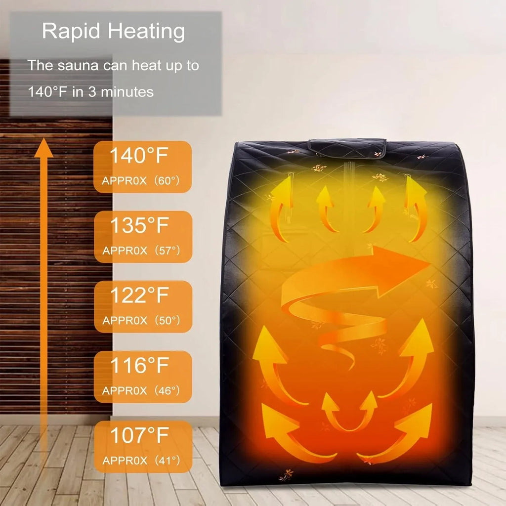 Far Infrared Sauna Tent – 1-Person Home Spa + Heated Foot Pad Infrared Sauna Tent Qst