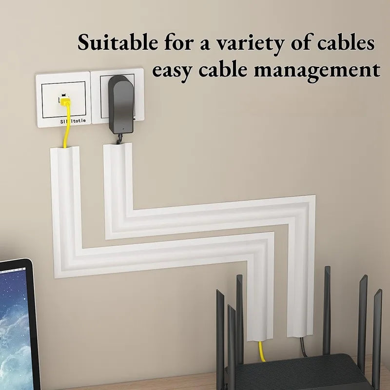 Self-Adhesive Cable Concealer | No-Drill Wire Hider Cord Cover Cable Concealer Raceway Qme