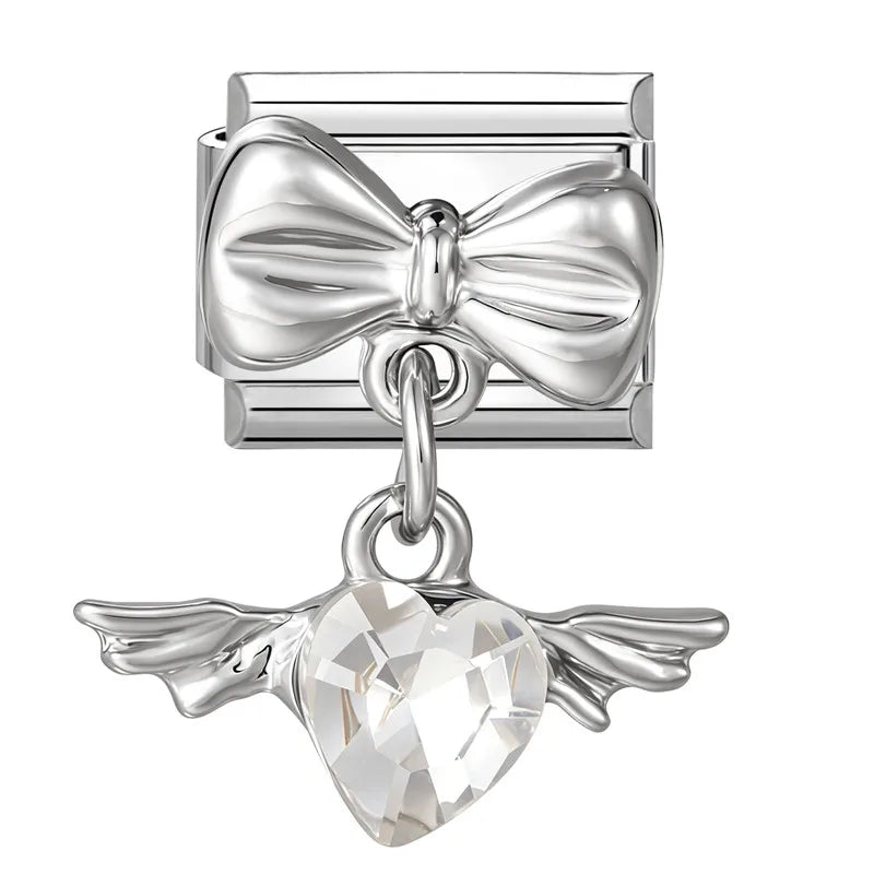 Zircon Butterfly Heart Italian Charm Links – 41 Colors