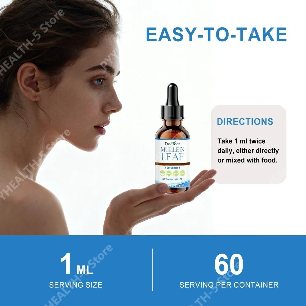 Mullein Leaf Tincture Glycerite Herbal Extract Drops 60ml Herbal Tincture Drops Qst