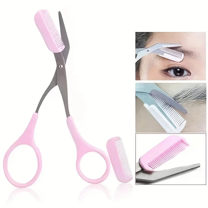 Eyebrow Comb & Scissor Trimmer Set – Brow Grooming Tool Eyebrow Grooming Tool Qme