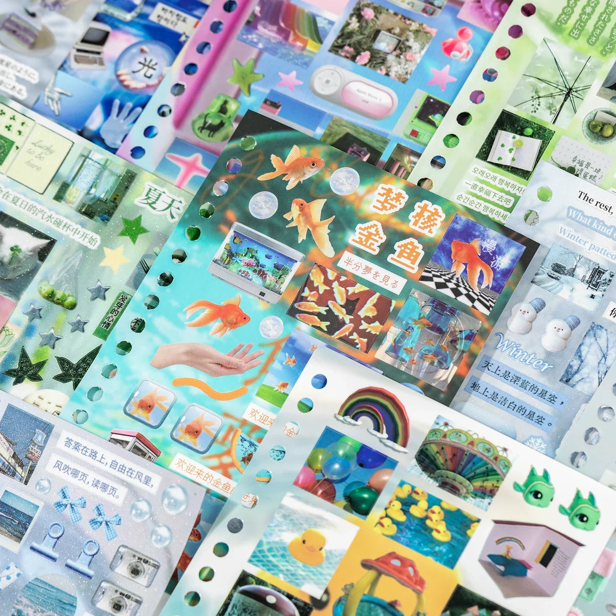 Kawaii Die Cut Coil Sticker Book – Time Series Scrapbook Sheets Decorative Sticker Book Qme