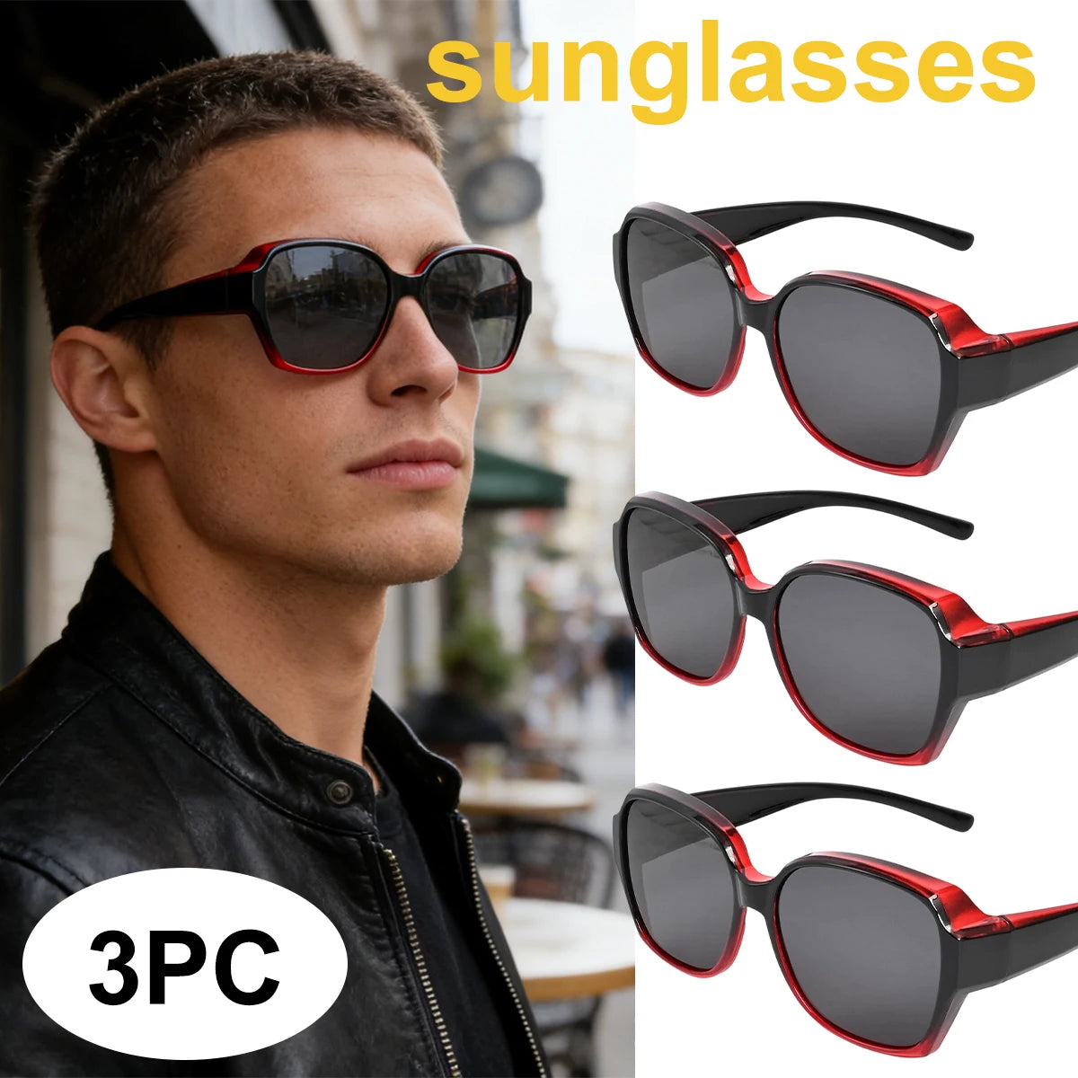 VOPHA Fit Over Sunglasses UV400 Oversized Unisex – T01 Fit Over Sunglasses Qst 3PC