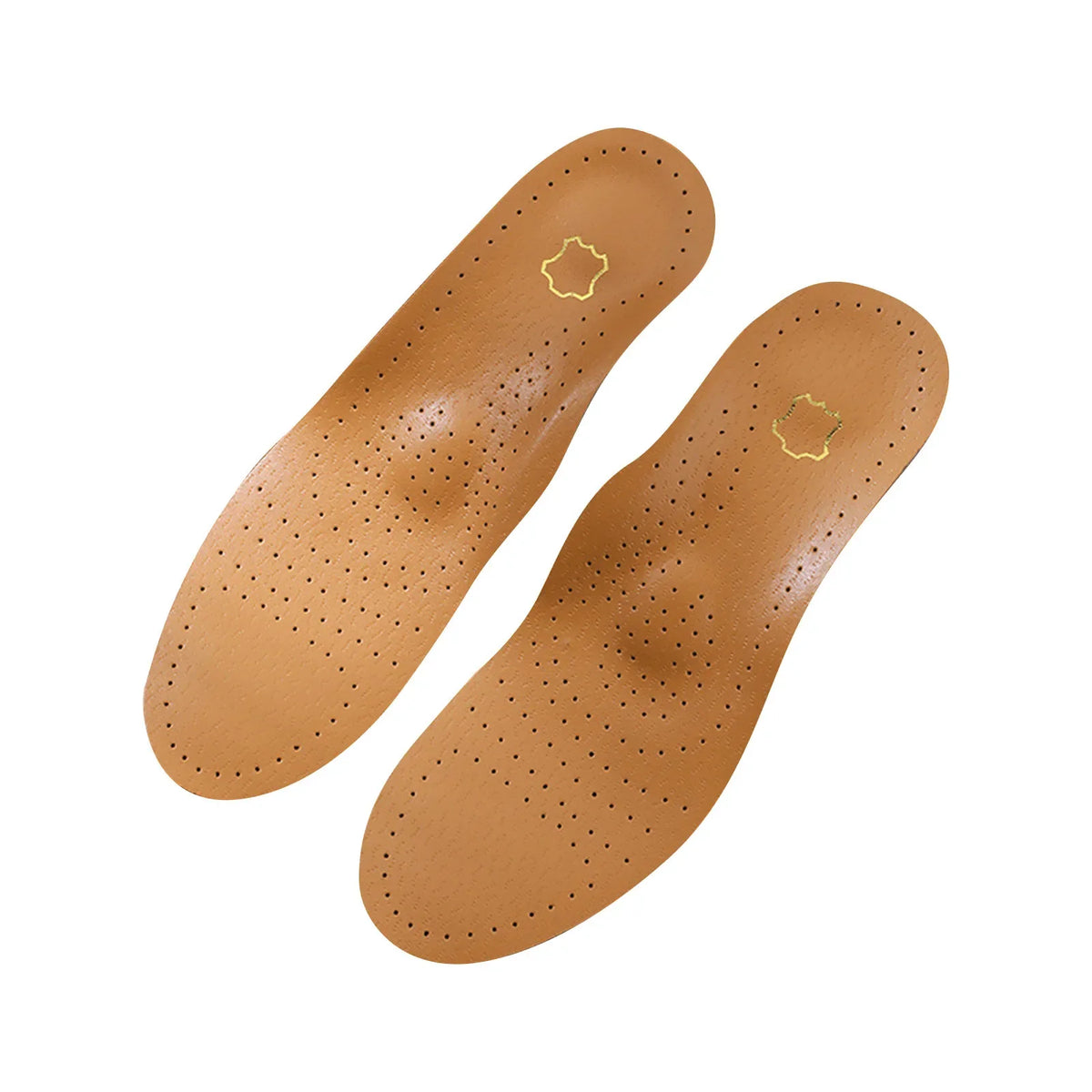 PU Leather Arch Support Insoles for Flat Feet | Men & Women Arch Support Insoles Qme Brown 45