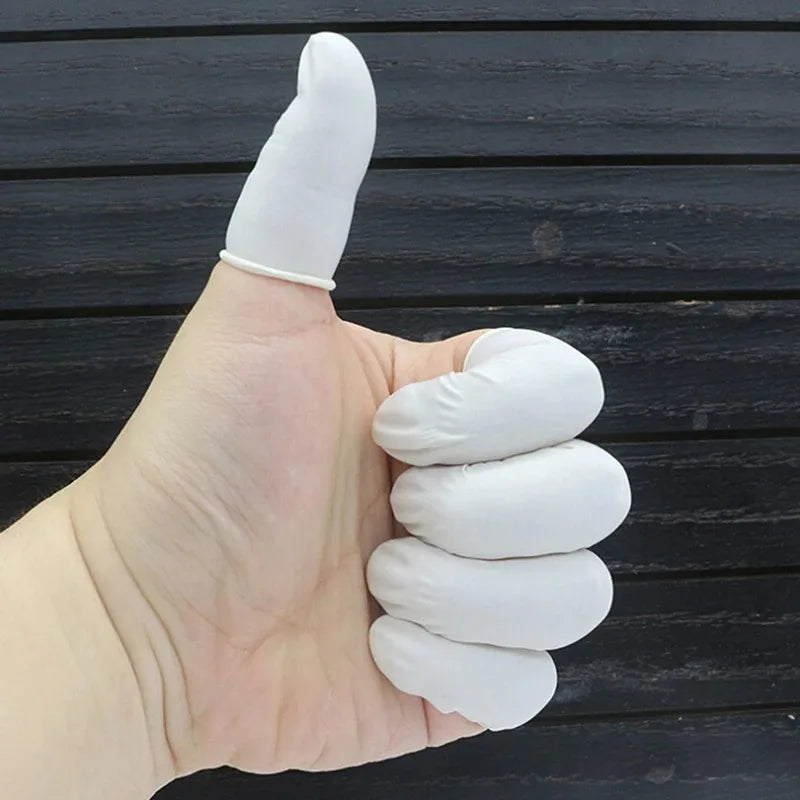 White Latex Powder-Free Disposable Finger Cots – Anti-Slip Disposable Finger Cots Qme