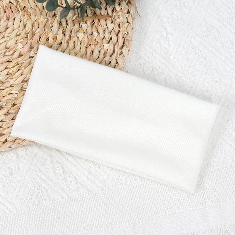 Women's Elastic Sports Headbands – Running, Yoga & Fitness Sports Headband Qme WHITE