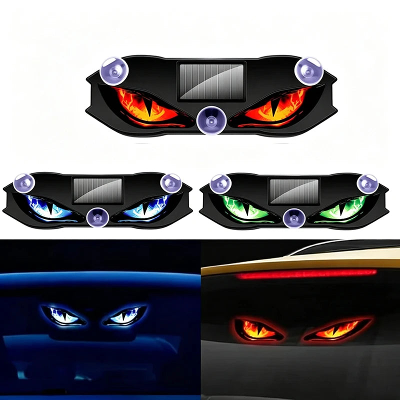 Solar Demon Eye LED Car Window Flashing Signal Light Car LED Signal Light Qst
