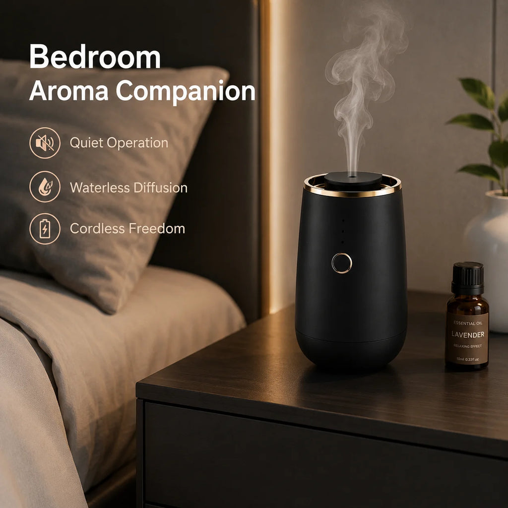 Waterless Cordless Essential Oil Diffuser – Car & Home Essential Oil Diffuser Qst