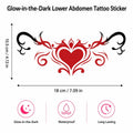 Glow in the Dark Temporary Tattoo Sticker – Red Heart Scroll Temporary Tattoo Sticker Qme Q-25
