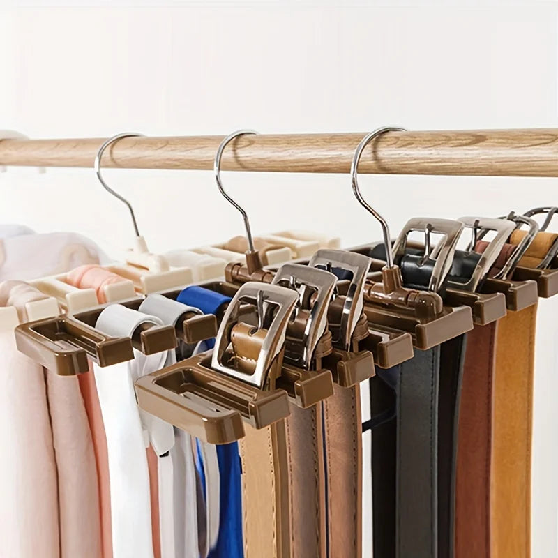 10-Hole Belt Rack Tie & Scarf Hanger – Large Capacity Organizer Wardrobe Accessory Hanger Qme