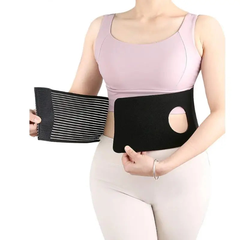 Unisex Abdominal Binder Ostomy Support Belt – Breathable L/M Abdominal Support Belt Qst