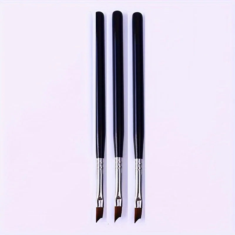 3-Piece Nail Gradient Brush Set – Acrylic Dipping & Liner Pens Nail Art Brush Set Qme 3pcs