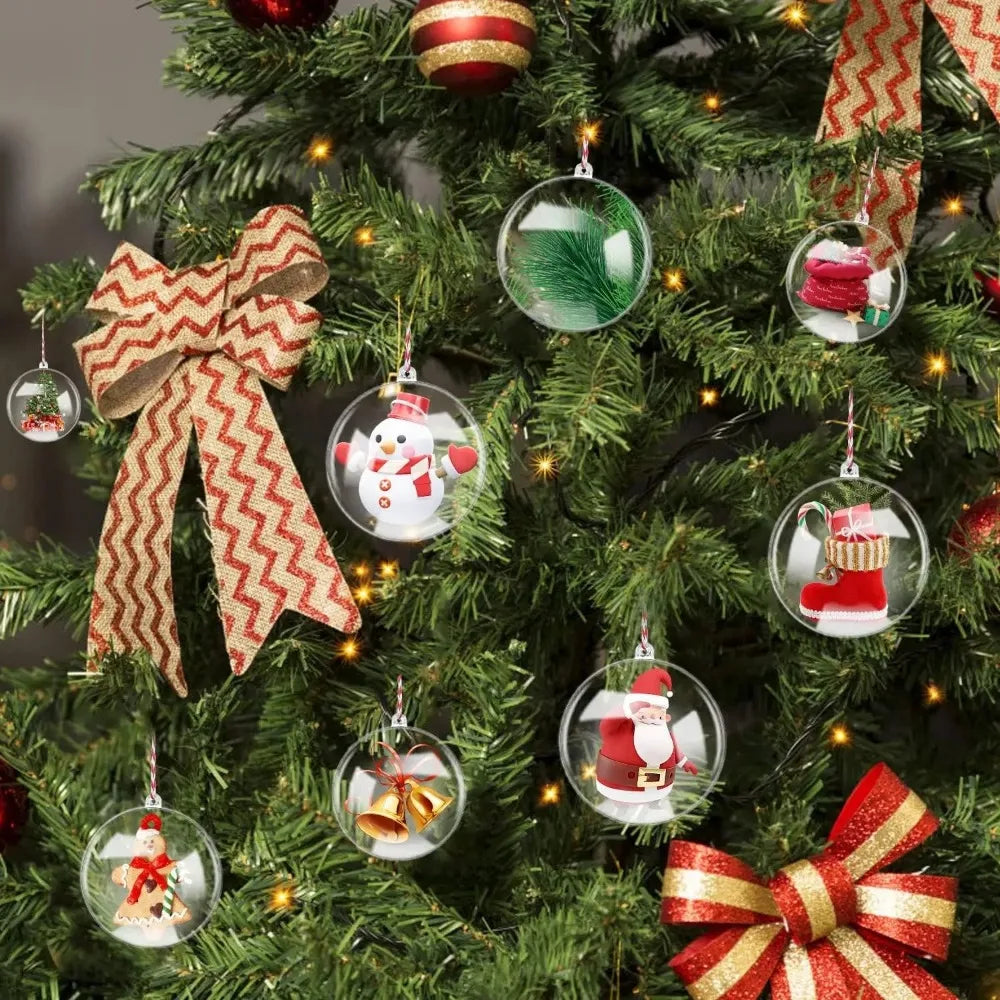 20 Pcs Fillable Christmas Ball Ornaments – Tree Decorations Christmas Ornaments Qme