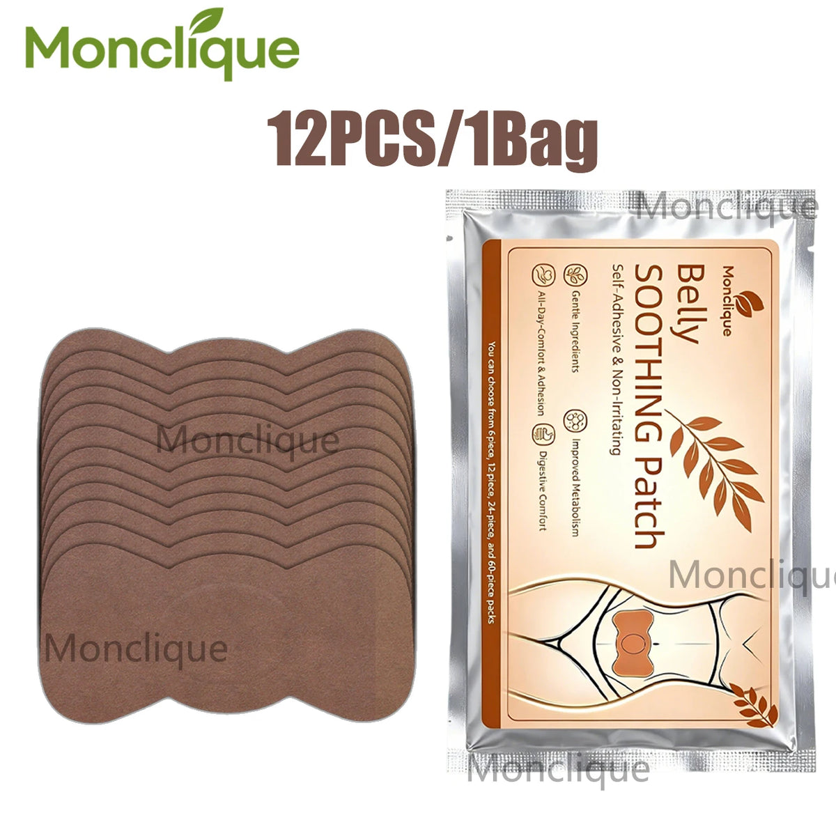 Monclique Body Care Patches – Gentle Daily Formula, 12–60 Pack Body Care Patches Qst 12Pcs No plug