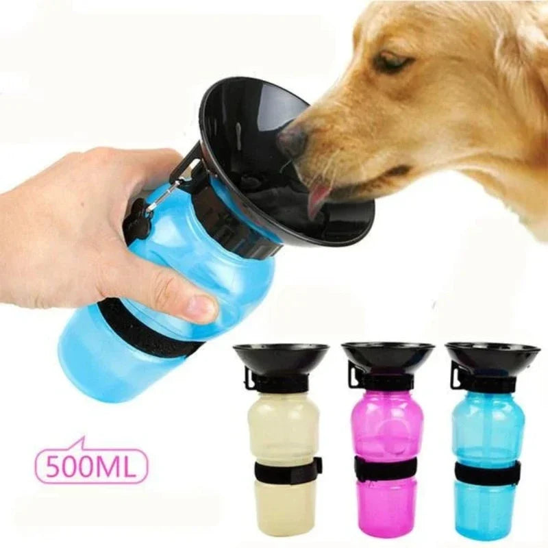 Portable Pet Water Bottle for Dogs & Cats – 500ml Leakproof Pet Travel Water Bottle Qme