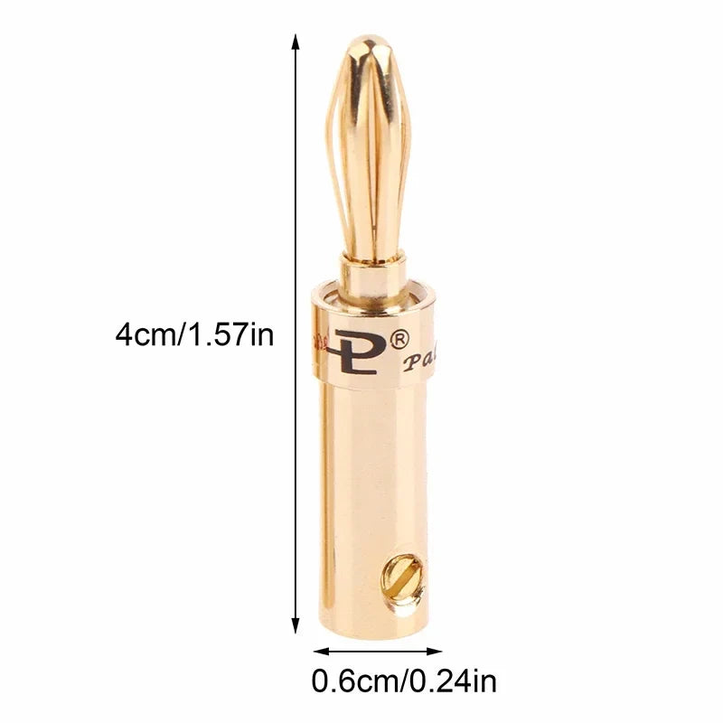 Gold-Plated Copper Cross Banana Speaker Plug Connectors 2pcs Banana Speaker Plug Qme
