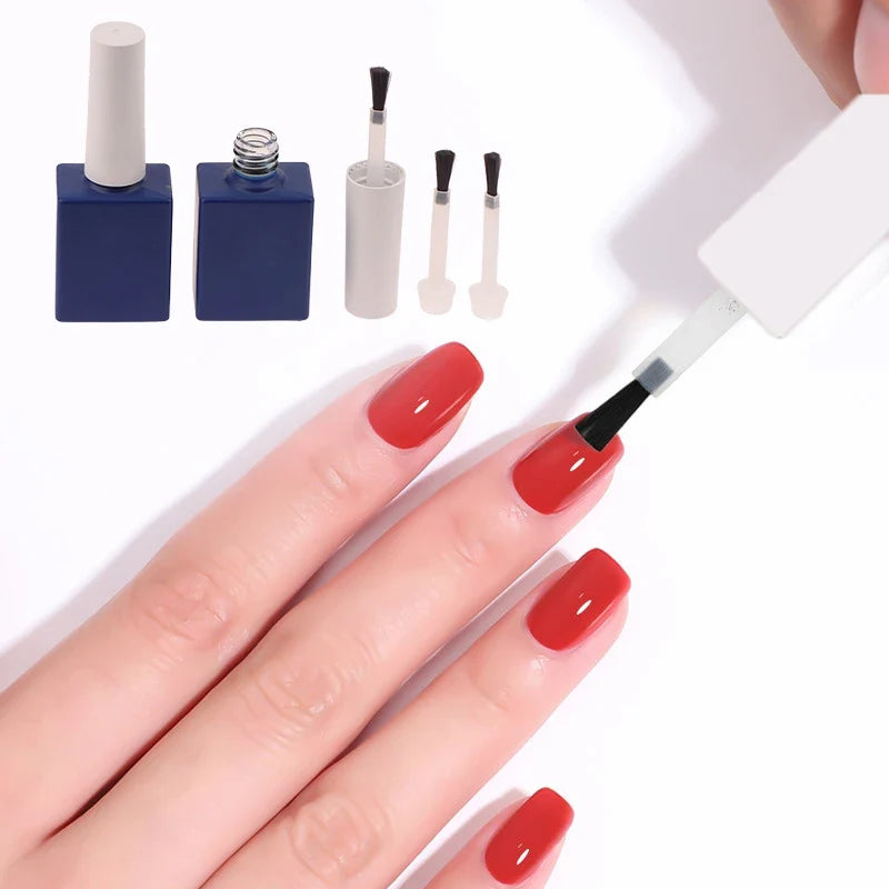 12ml Blue Glass Nail Polish Bottle – Empty Refillable with Brush Refillable Nail Bottle Qme