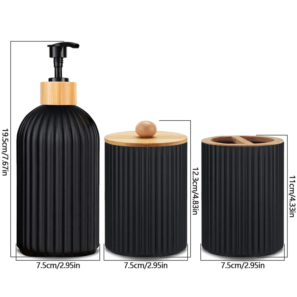 Bathroom Countertop Organizer – Soap Dispenser & Storage Set Bathroom Organizer Set Qme