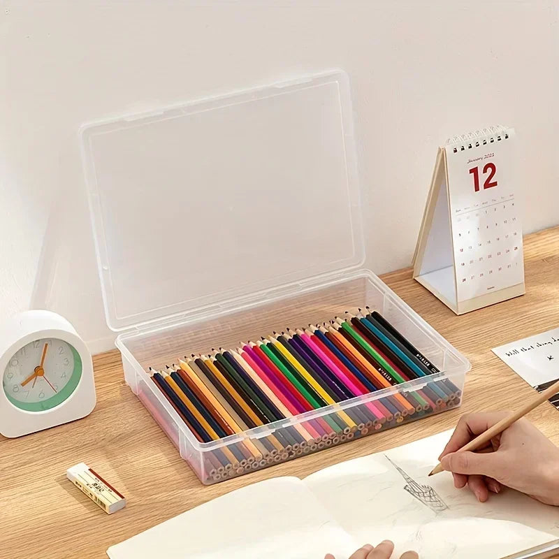 Large Capacity Transparent Pencil Case for Markers & Sketching Pencil Case Qme