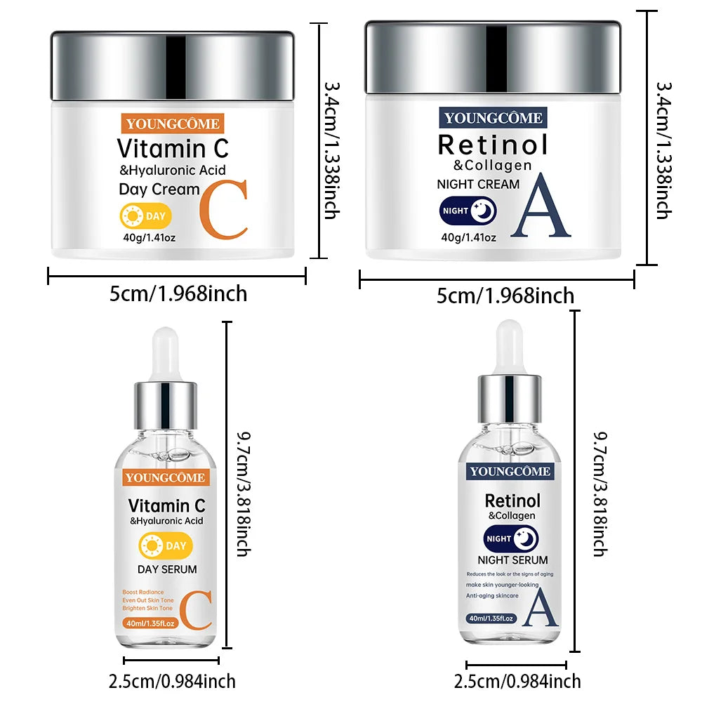 YOUNGCOME Vitamin C Toner & Cream Set – Moisturize & Smooth Facial Skincare Set Qst 40g 40ml