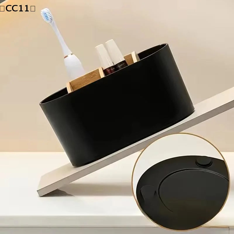 Bamboo & Ceramic Electric Toothbrush Holder Bathroom Organizer Toothbrush Holder Qme