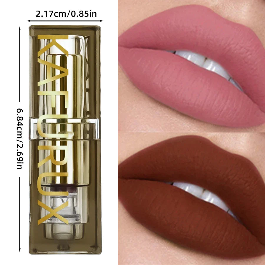 Two-Tone Matte Lipstick Pink Waterproof Long-Lasting Refill Matte Lip Refill Qme