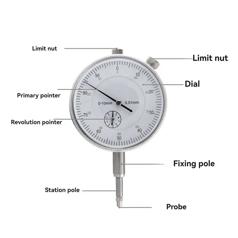 Dial Indicator Micrometer Precision Comparator Measuring Tool Dial Indicator Tool Qme