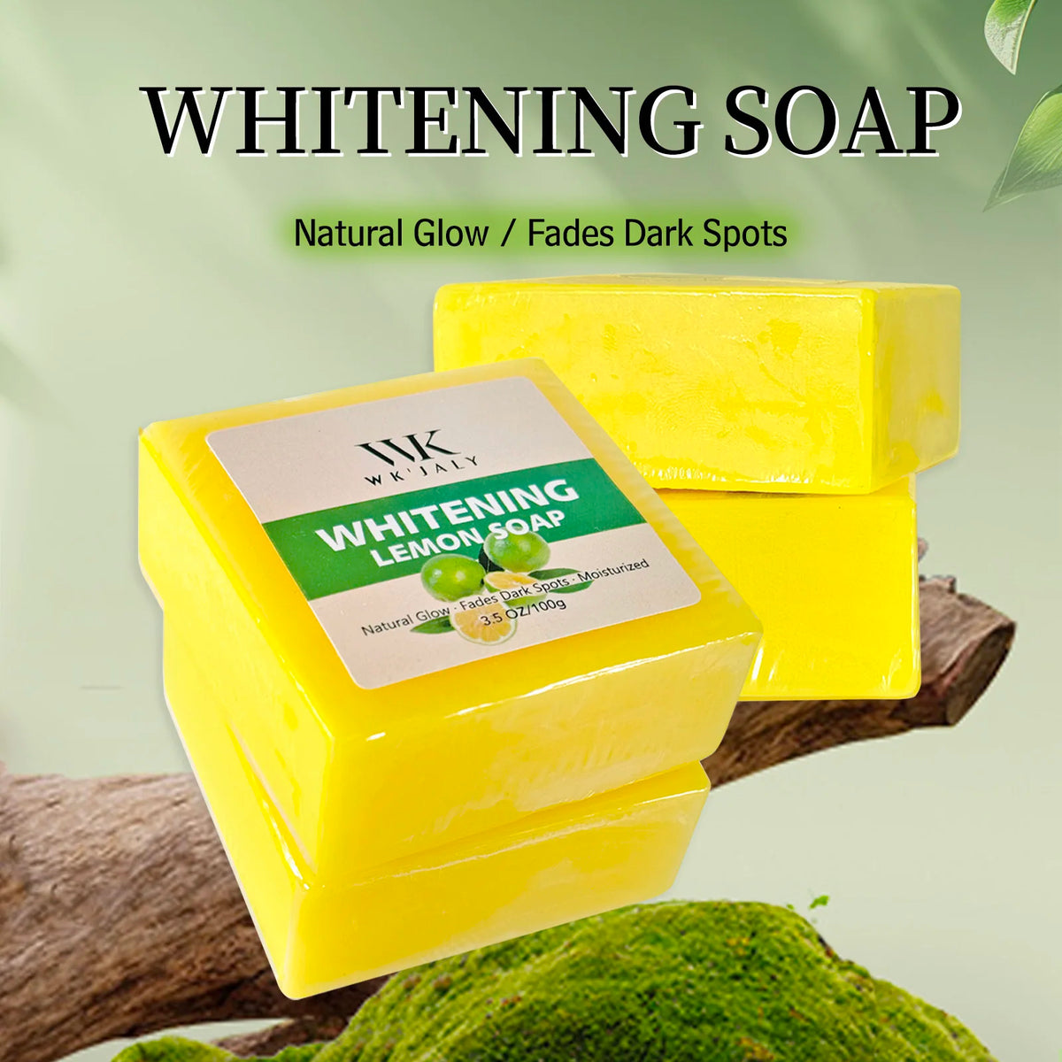 WK'JALY Lemon Brightening Soap – Glutathione & Shea Butter Brightening Bar Soap Qst