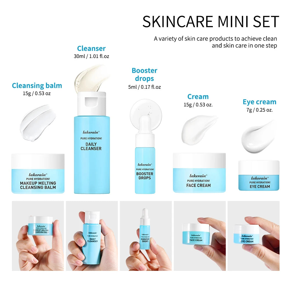Skincare Mini Kit – Cleanser, Makeup Remover, Moisturiser & Eye Cream Skincare Gift Set Qst