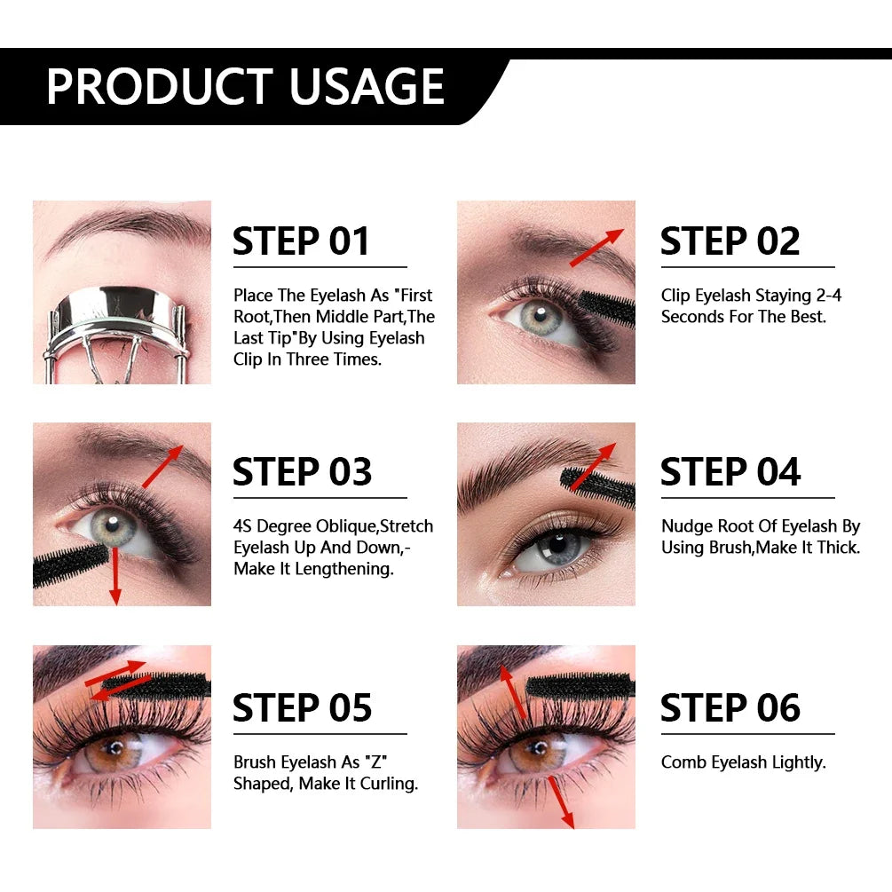 QIBEST 4D Silk Fiber Mascara – Waterproof, Volumizing & Lengthening Fiber Mascara Qme