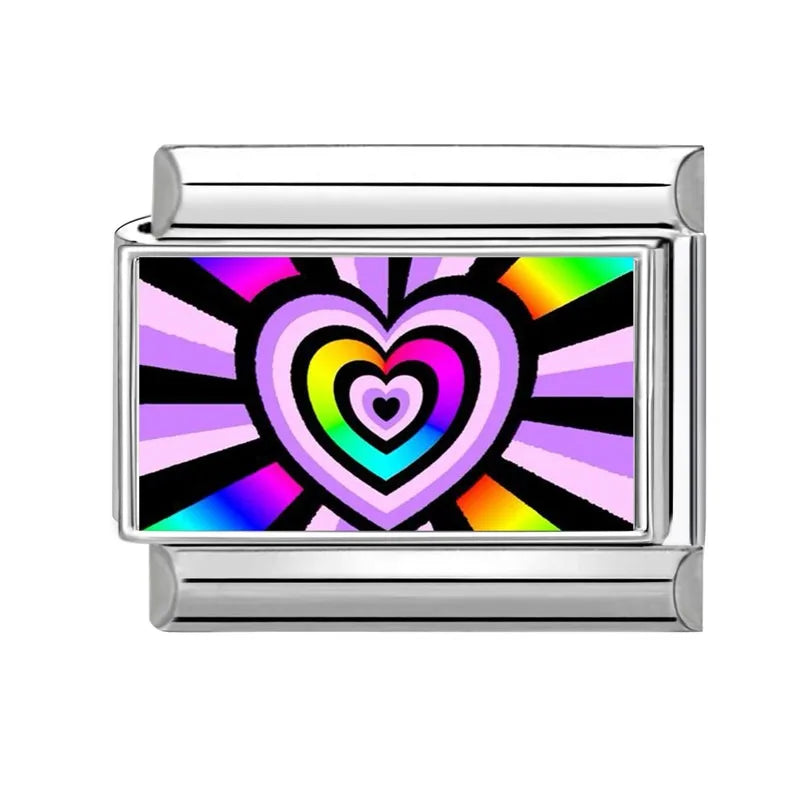 Zircon Heart Cave Italian Charm 9mm – Stainless Steel DIY Italian Charm Qme S 28