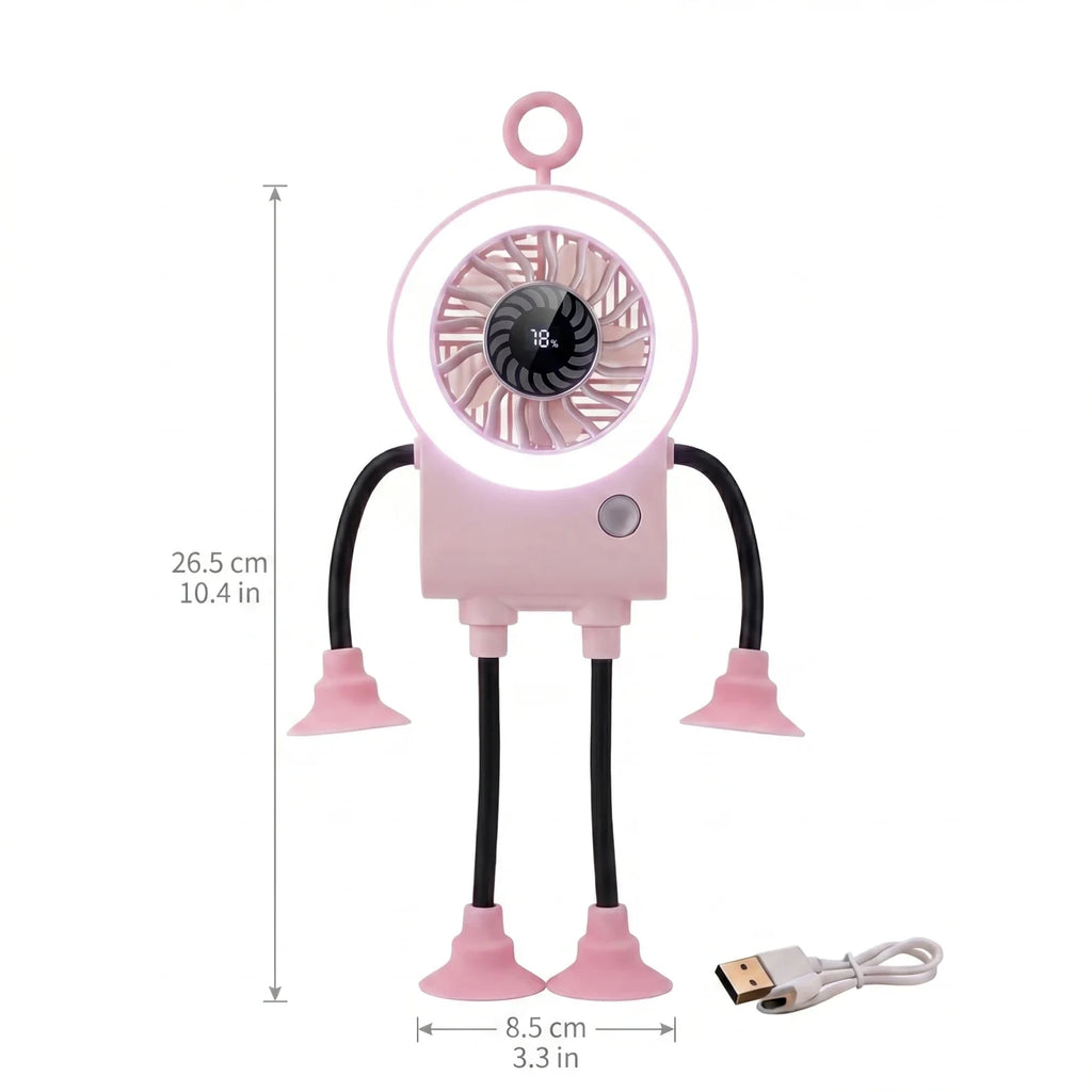 Mini Foldable Electric Fan | Digital Display & Suction Cup Portable Electric Fan Qme